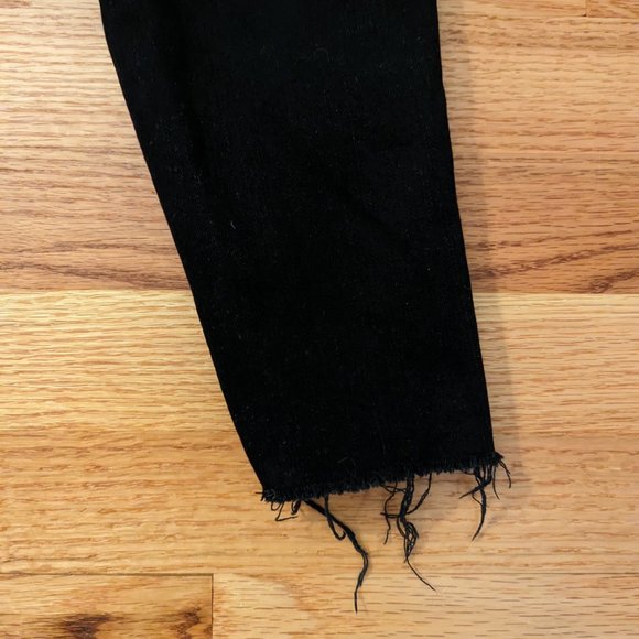 MOTHER Looker Ankle Fray Skinny Jeans - Black - Size 27 - Picture 5 of 12